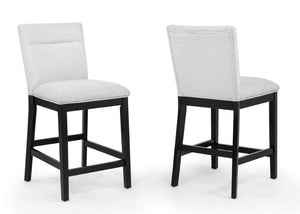 English Elm 6Pc Counter Height Dining Set Square Weathered Gray Table Upholstered Chairs Bench Included B2741S01073