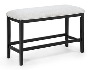 English Elm 6Pc Counter Height Dining Set Square Weathered Gray Table Upholstered Chairs Bench Included B2741S01073