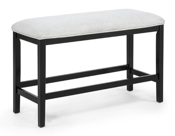 English Elm 6Pc Counter Height Dining Set Square Weathered Gray Table Upholstered Chairs Bench Included B2741S01073