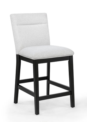 English Elm 6Pc Counter Height Dining Set Square Weathered Gray Table Upholstered Chairs Bench Included B2741S01073