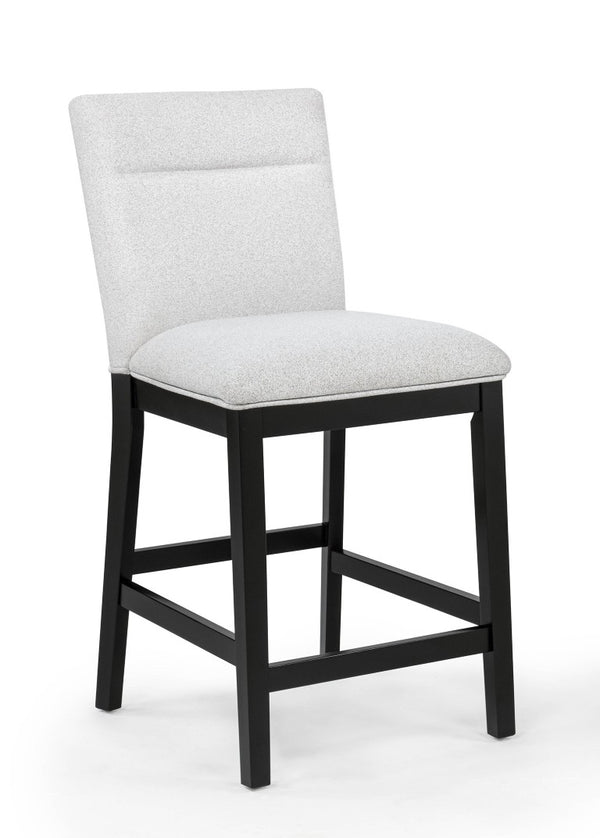 English Elm 5Pc Counter Height Dining Set Square Weathered Gray Top Padded Chairs Industrial Kitchen B2741S01074