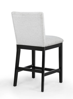 English Elm 5Pc Counter Height Dining Set Square Weathered Gray Top Padded Chairs Industrial Kitchen B2741S01074
