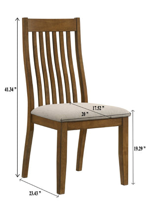 English Elm 7Pc Extendable Rectangular Dining Set with Wood Grain Table and Upholstered Side Chairs 6pc with Chairs and Bench B2741S01079