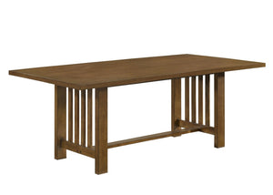 English Elm 7Pc Extendable Rectangular Dining Set with Wood Grain Table and Upholstered Side Chairs 6pc with Chairs and Bench B2741S01079