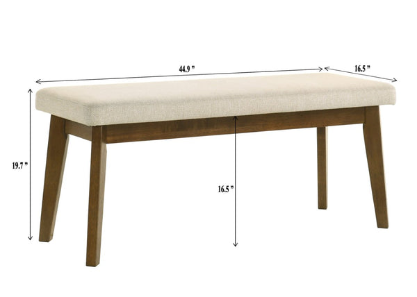 English Elm 6Pc Extendable Rectangular Dining Set with Upholstered Chairs Bench and Warm Wood Finish 6pc with Table, Chairs & Bench B2741S01082