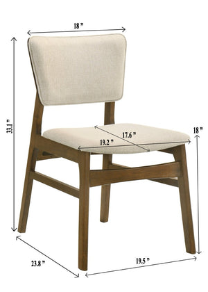 English Elm 7Pc Extendable Rectangular Dining Set with Wood Grain Table and Upholstered Side Chairs 7pc with Upholstered Chairs B2741S01083