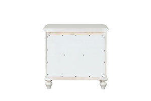 English Elm Antique White King Bedroom Set Arched Louvered Headboard Rubberwood Frame 3 Piece B2741S01088