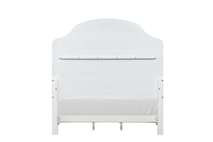English Elm Antique White King Bedroom Set Arched Louvered Headboard Rubberwood Frame 3 Piece B2741S01088