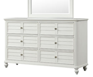 English Elm Transitional Wood Grain Chest with Curved Drawers Plinth Base and Natural Warm Finish Antique White 64 L x 18 W x 38 H B2741S01089