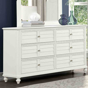 English Elm Transitional Wood Grain Chest with Curved Drawers Plinth Base and Natural Warm Finish Antique White 64 L x 18 W x 38 H B2741S01089