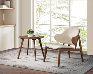English Elm Transitional Solid Wood Counter Stools with Sculpted Seat Matte Black Set of 2 Beige, Walnut 19.5 L x 19.5 W x 19.5 H B2741S01092