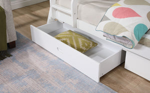 English Elm Transitional Twin Over Full Bunk Bed Solid Wood White Finish with Built in Storage Drawers B2741S01093