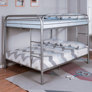 English Elm 1Pc Coastal Louvered Panel Bed Arched Headboard Rubberwood Frame Bedroom Anchor Silver Metal 57 L x 78.5 W x 59 H B2741S01106