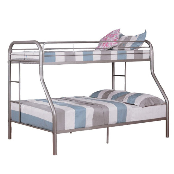 English Elm Transitional Twin Over Full Solid Wood Bunk Bed with Storage Drawers and Reversible Ladder Silver Metal 56 L x 79 W x 60.5 H B2741S01109