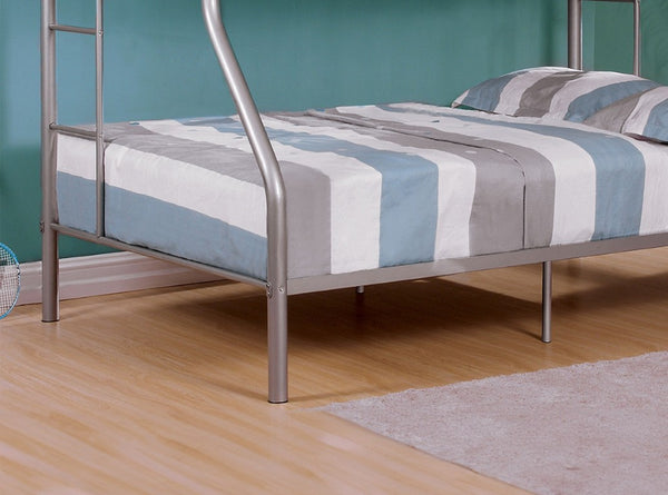 English Elm Transitional Twin Over Full Solid Wood Bunk Bed with Storage Drawers and Reversible Ladder Silver Metal 56 L x 79 W x 60.5 H B2741S01109