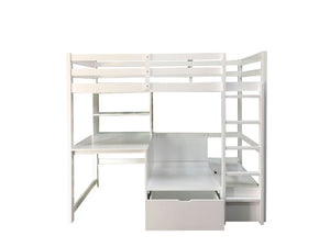 English Elm 1Pc Coastal Louvered Panel Bed Arched Headboard Rubberwood Frame Bedroom Anchor White Fabric,Solid Wood 78.38 L x 43.75 W x 68.75 H B2741S01126