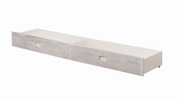 English Elm Transitional Twin Over Full Bunk Bed Hardwood Frame with Angled Ladder for Kids White Washed 78.38 L x 56.5 W x 65 H B2741S01130