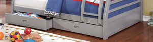 English Elm Transitional Twin Over Full Solid Wood Bunk Bed with Storage Drawers and Reversible Ladder Gray Solid Wood 78.38 L x 56.5 W x 65 H B2741S01132
