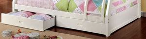 English Elm Twin Over Full Bunk Bed with Storage Drawers Attached Ladder Transitional Kids Room White Twin Over Full Solid Wood B2741S01133