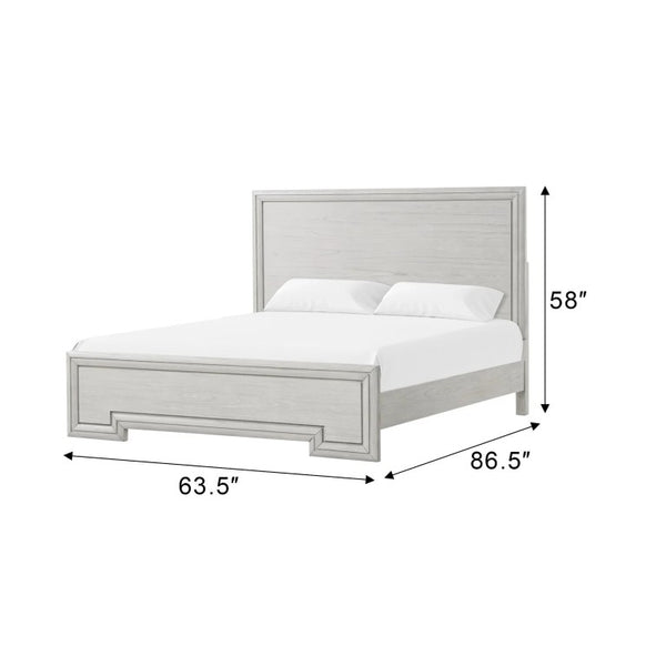 English Elm Twin Over Full Bunk Bed with Storage Drawers Attached Ladder Transitional Kids Room Antique White Queen Engineered Wood, Rubber Wood B2741S01135