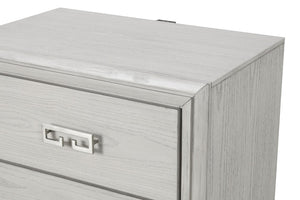 English Elm Simple Gorgeous Rustic White Solid Wood Eastern King Panel Bed and Nightstand Bedroom Set B2741S01139