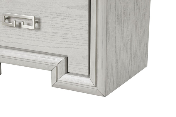 English Elm Simple Gorgeous Rustic White Solid Wood Eastern King Panel Bed and Nightstand Bedroom Set B2741S01139