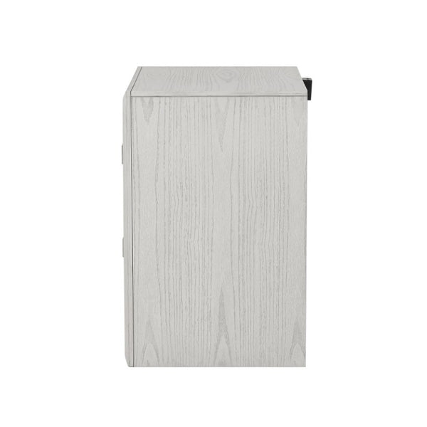 English Elm Simple Gorgeous Rustic White Solid Wood Eastern King Panel Bed and Nightstand Bedroom Set B2741S01139