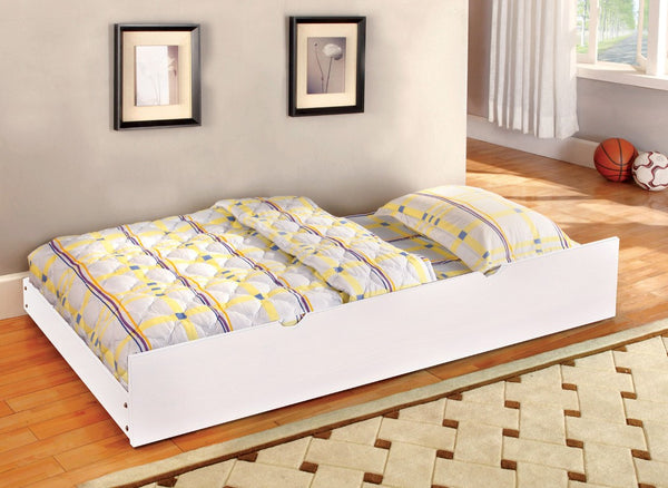 English Elm Transitional Twin Over Bunk Bed Solid Wood White Finish with Trundle Included B2741S01147
