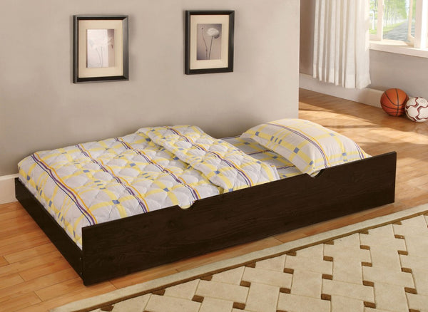 English Elm Twin Over Bunk Bed with Trundle Solid Wood Frame Transitional Kids Bedroom Dark Walnut / Espresso Twin Over Twin B2741S01150