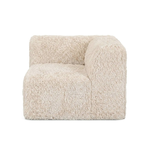 English Elm Modular Faux Fur Sectional Sofa Set with Deep Foam Seating for Cozy Living Rooms Sand B2741S01185