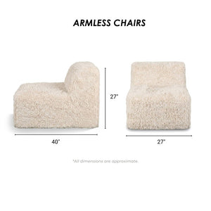 English Elm Modular Faux Fur Sectional Sofa Set with Deep Foam Seating for Cozy Living Rooms Sand B2741S01185