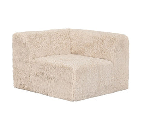 English Elm Living Room 6 Piece Faux Fur Modular Sectional Daybed with High Density Foam Seating Sand B2741S01190