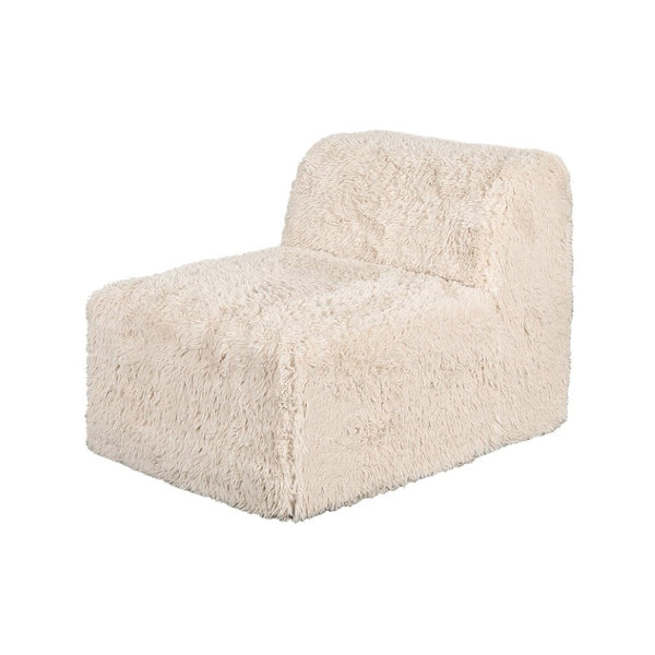 English Elm Living Room 6 Piece Faux Fur Modular Sectional Daybed with High Density Foam Seating Sand B2741S01190