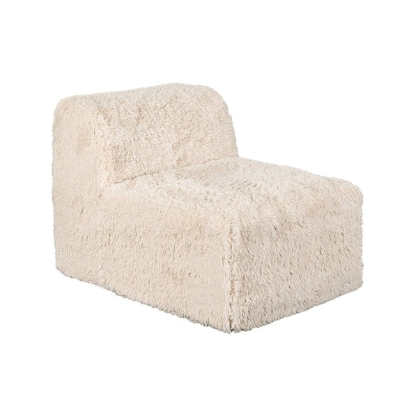 English Elm Living Room 6 Piece Faux Fur Modular Sectional Daybed with High Density Foam Seating Sand B2741S01190