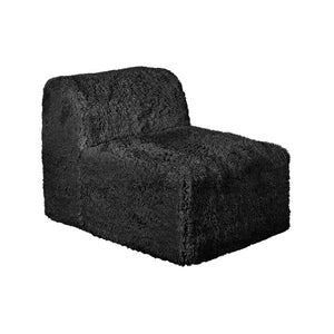 English Elm Living Room 7 Piece Modular Sectional Faux Fur Upholstered L Shape Lounge Sofa Set Black B2741S01197