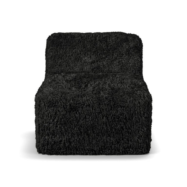 English Elm Living Room 7 Piece Modular Sectional Faux Fur Upholstered L Shape Lounge Sofa Set Black B2741S01197