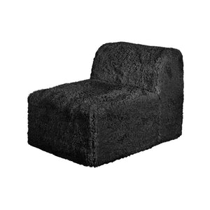 English Elm Living Room 7 Piece Modular Sectional Faux Fur Upholstered L Shape Lounge Sofa Set Black B2741S01197