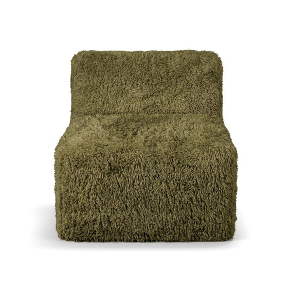 English Elm Modular Faux Fur Sectional Sofa Set with Deep Foam Seating for Cozy Living Rooms Olive Green B2741S01201