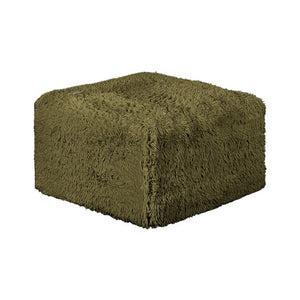 English Elm Living Room 7 Piece Modular Sectional Faux Fur Upholstered L Shape Lounge Sofa Set Olive Green B2741S01205