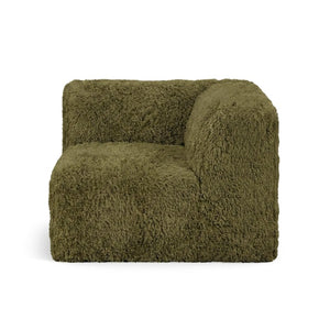 English Elm Living Room 7 Piece Modular Sectional Faux Fur Upholstered L Shape Lounge Sofa Set Olive Green B2741S01205