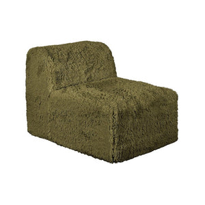 English Elm Living Room 6 Piece Faux Fur Modular Sectional Daybed with High Density Foam Seating Olive Green B2741S01206