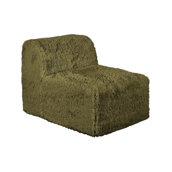 English Elm Living Room 6 Piece Faux Fur Modular Sectional Daybed with High Density Foam Seating Olive Green B2741S01206