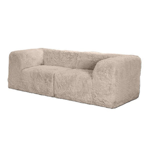 English Elm Modular Faux Fur Sectional Sofa Set with Deep Foam Seating for Cozy Living Rooms Taupe B2741S01209