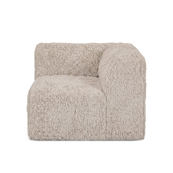 English Elm Living Room 5 Piece Modular Sectional Plush Faux Fur Low Profile Reconfigurable Pit Sofa Taupe B2741S01212