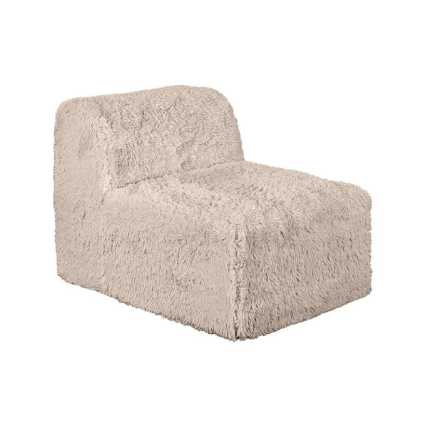English Elm Living Room 6 Piece Faux Fur Modular Sectional Daybed with High Density Foam Seating Taupe B2741S01214