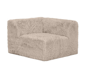 English Elm Living Room 6 Piece Faux Fur Modular Sectional Daybed with High Density Foam Seating Taupe B2741S01214