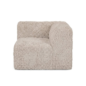 English Elm Living Room 6 Piece Faux Fur Modular Sectional Daybed with High Density Foam Seating Taupe B2741S01214