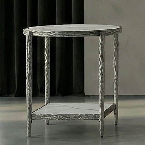 English Elm Contemporary Sintered Stone 3 Piece Table Set with Gunmetal Steel Frames for Living Room B2741S01231