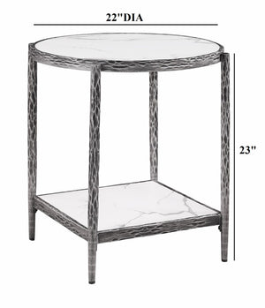 English Elm Contemporary Sintered Stone 3 Piece Table Set with Gunmetal Steel Frames for Living Room B2741S01231