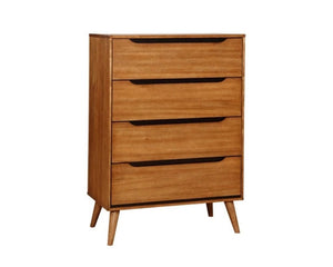 English Elm Wooden Twin Platform Bedroom Set Mid-Century Tapered Legs Solid Wood 3 Piece Suite Oak B2741S01257